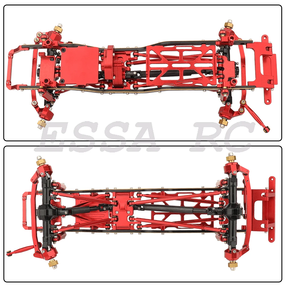 1:24 DIY Metal Alloy Upgrade Car Frame with Double Front Axles For 1/24 Axial SCX24 AXI00005 RC Car Upgrade Parts 3