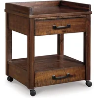 Baldridge Rustic Industrial Office Printer Stand with Storage 1