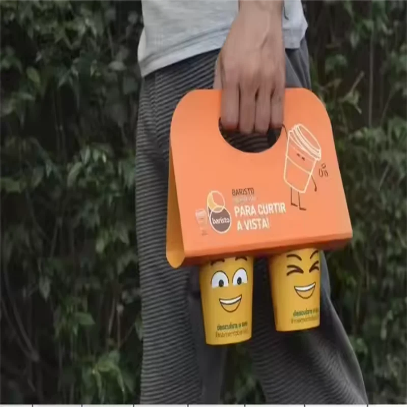 500Pcs Custom Printed or Designed Single Double Paper Cup Holders Disposable Bubble Mil... - SKU DPCH1246 - UGI Packaging