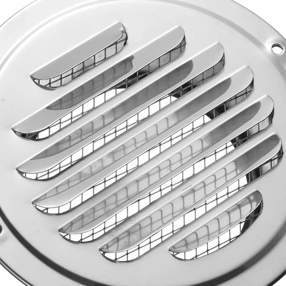 70/80/100/120/150/160mm Stainless Steel Round Exterior Wall Air Vent Grille Various Size Ducting Ventilation Grilles Home Office air vent grille ventilation grille