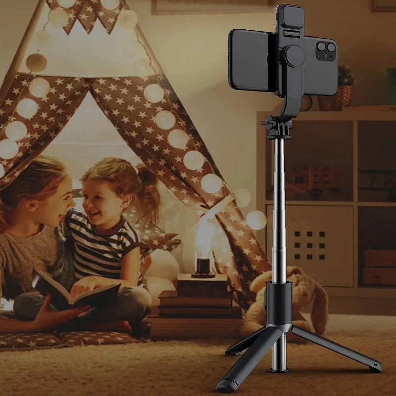 Selfie Stick Lenovo Selfie Stick 1045mm with Wireless Bluetooth LED Fill Light Extended Tripod with Remote Shutter for Android IOS Cellphone