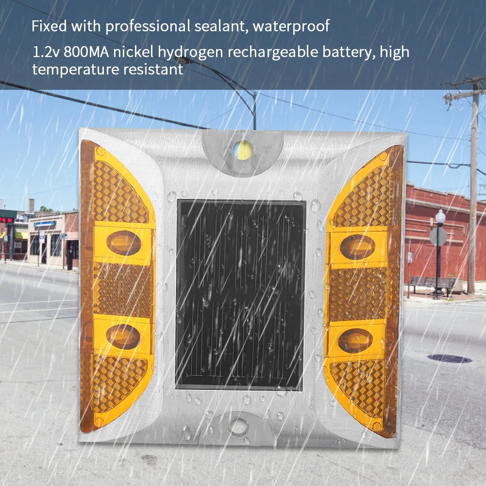 Popular Square High Brightness Ip68 Flashing or Always-on Traffic Marker Light Reflective Aluminum Led Cat Eye Solar Road Stud