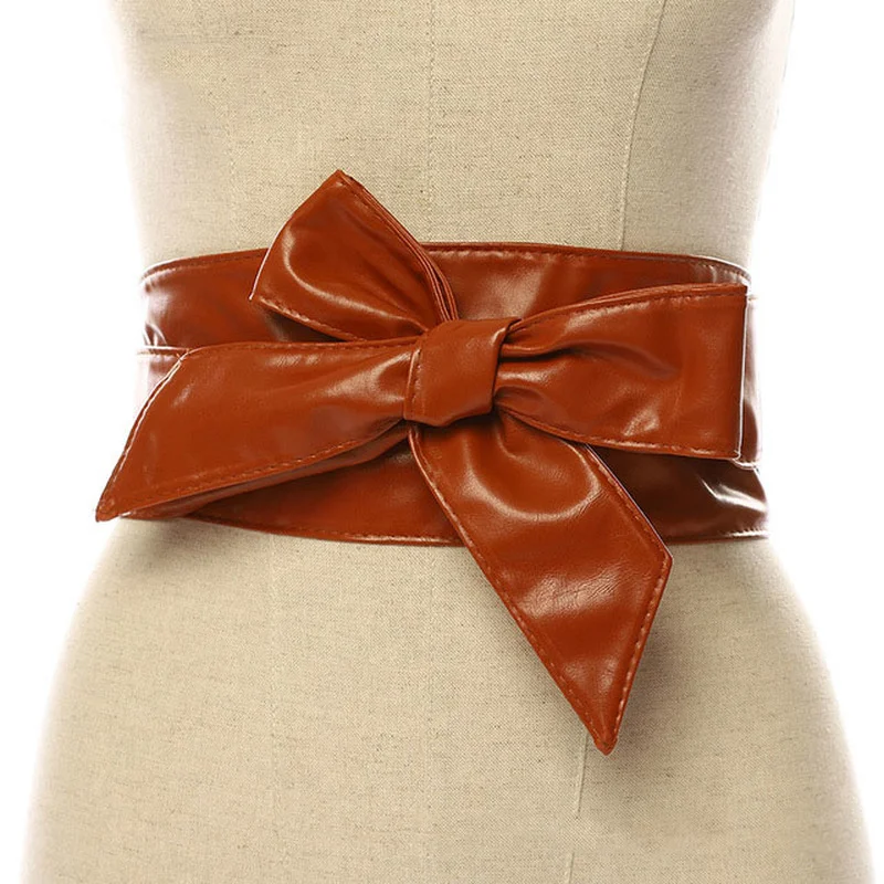 Fashion Girdle Female All-match Women's Dress Accessories Wide Bowknot Belt Length and Width