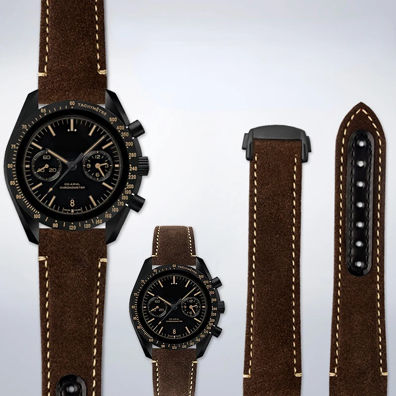 Cinturino Curvo Di Alta Qualità Da 21Mm Per Omega Supermaster 311.92 Cinturino Per Orologio Vintage In Vera Pelle Smerigliata Accessori Uomo