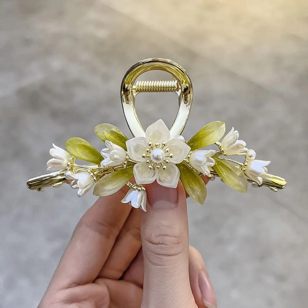 Gift Shark Clip Alloy Elegant Bell Orchid Flower Women Ponytail Buckle Hair Grip Clip Girl Hair Claw Korean Style Hair Clip