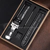 12mm 14mm 16mm 18mm 19mm 20mm 21mm 22mm 24mm Leather Watch Strap for Men Women Universal Cowhide Bracelet Folding Clasp Strap