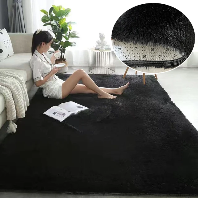 

13975 Large Plush Carpet Living Room Decoration Tie-Dye Soft Fluffy Rug Thick Bedroom Carpets Anti-slip Washable Floor Mats