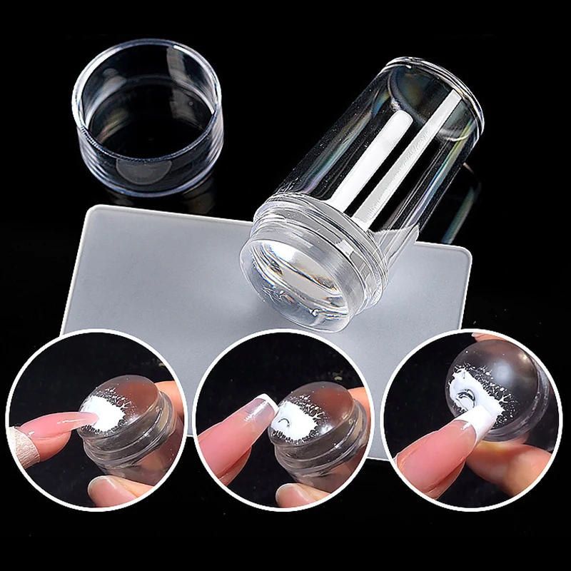 Nail Stamping Plates Pure Clear Jelly Nails Art Stamper Scraper Set Print Silicone Marshmallow Design Manicure Accessories Tool 3