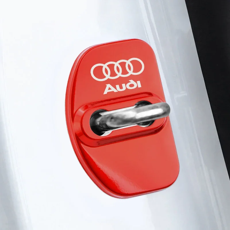 Car Door Lock Cover 4 PCS/Set Fashion Stainless Steel For AUDI TT A1 A3 A4 A5 A7 A8 Q3 Q5 Q7 S3 S4 TTS