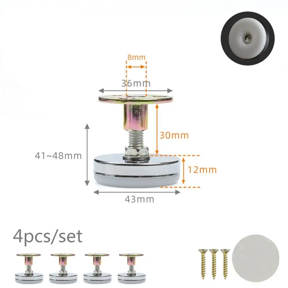 Adjustable Furniture Support Leg Floor Protector Set, Screw-in Base (4 pcs)