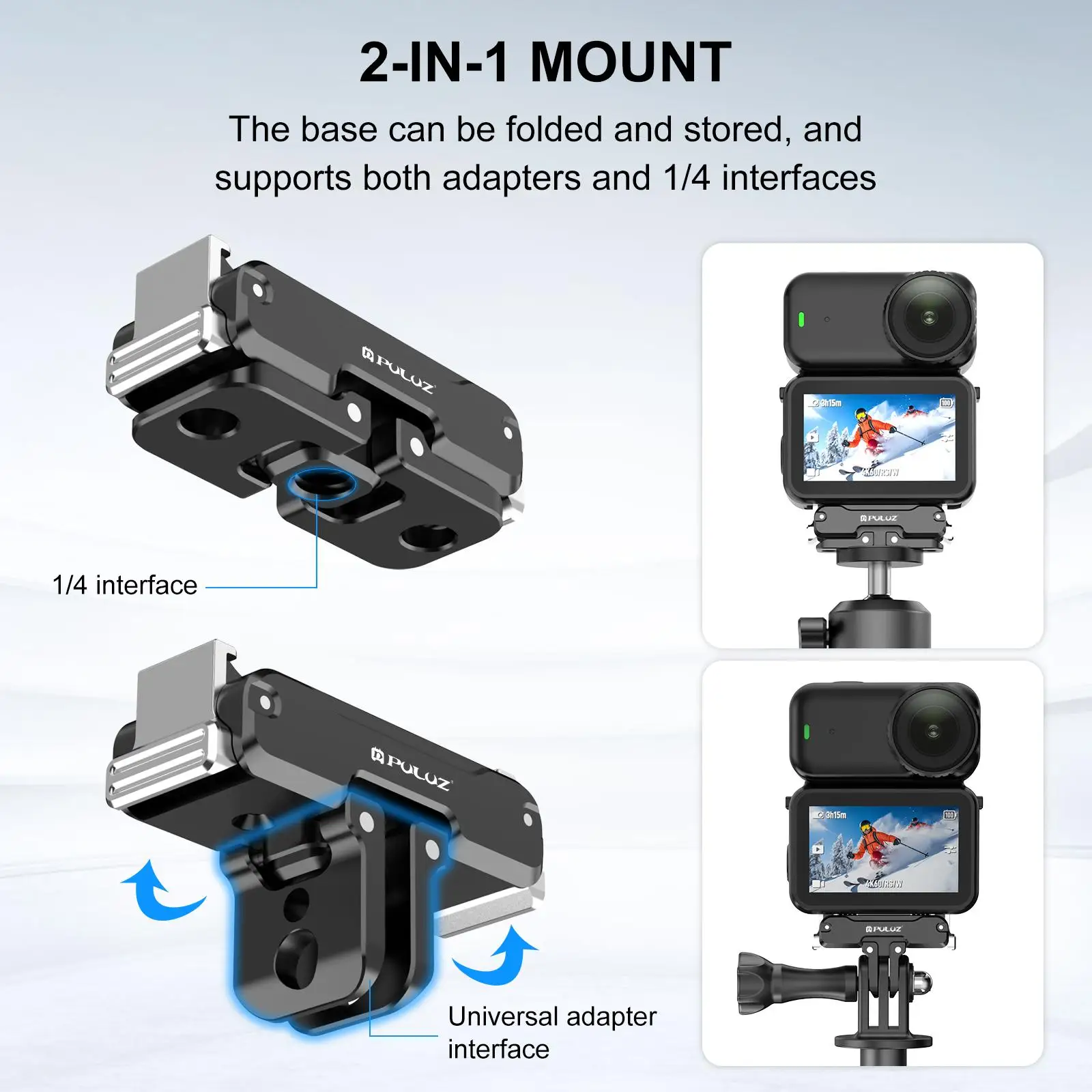 For DJI Osmo Nano / Action 6 PULUZ Magnetic Metal Quick Release Base Mount
