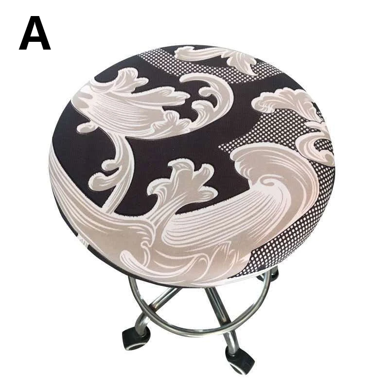 Round Chair Cover Bar Stool Cover Elastic Seat Cover Home Chair Slipcover Round Chair Bar Stool Floral Printed