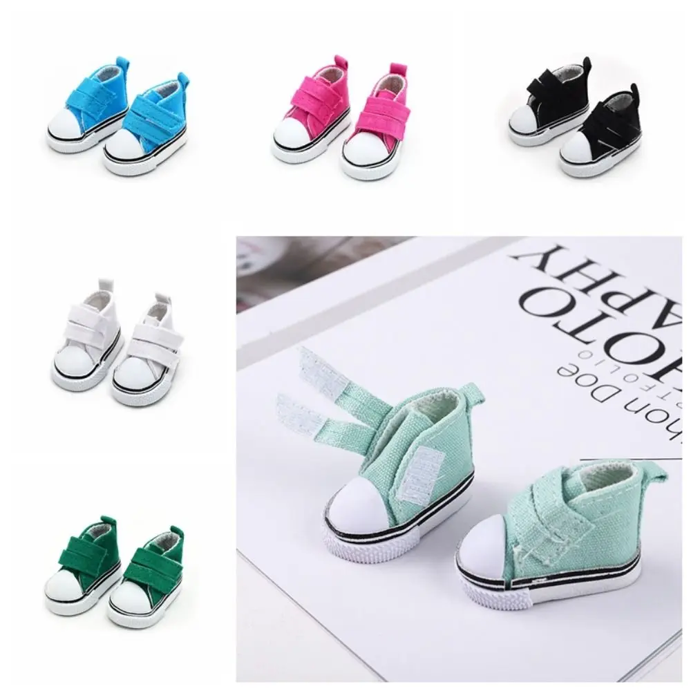 1 Pair DIY Doll Canvas Shoes Sneakers Shoes Mini 5cm Length Mini Casual Shoes Colorful Plimsolls Doll Sneakers BJD Doll Shoes