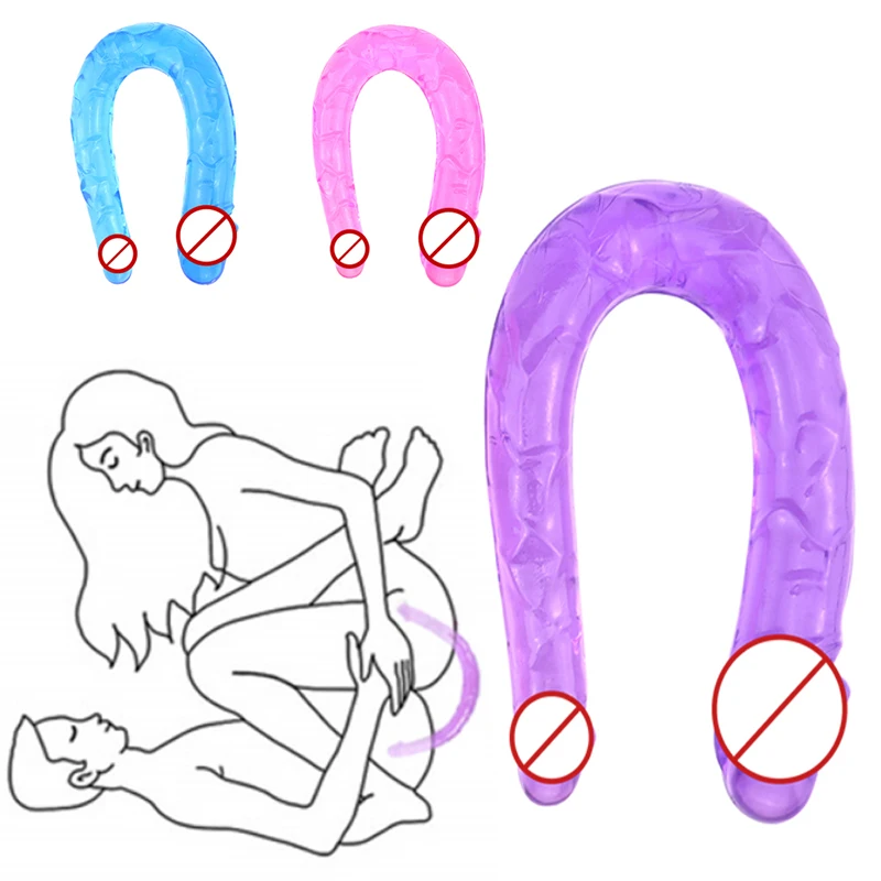 Soft Jelly Dildo Double Realistic Cock Lesbian Vaginal Anal Butt Plug Fake Penis Sex Toys For Women Couples Gay Adult Products sex toys