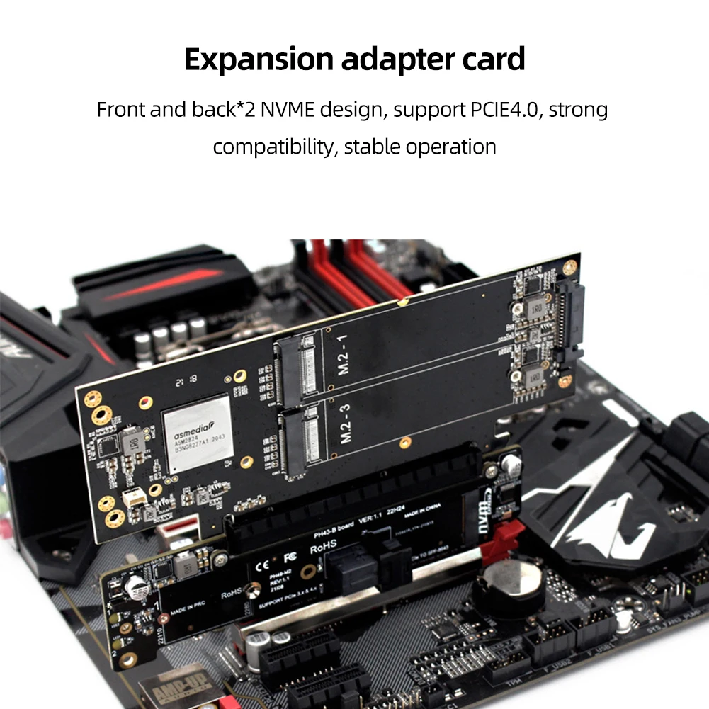 To X8+X4+X4 Splitter Card Adaptor M.2 NVMEx2 Input Ports PCIE Adapter Support 2280/2260/2242/2230 SSD AliExpress