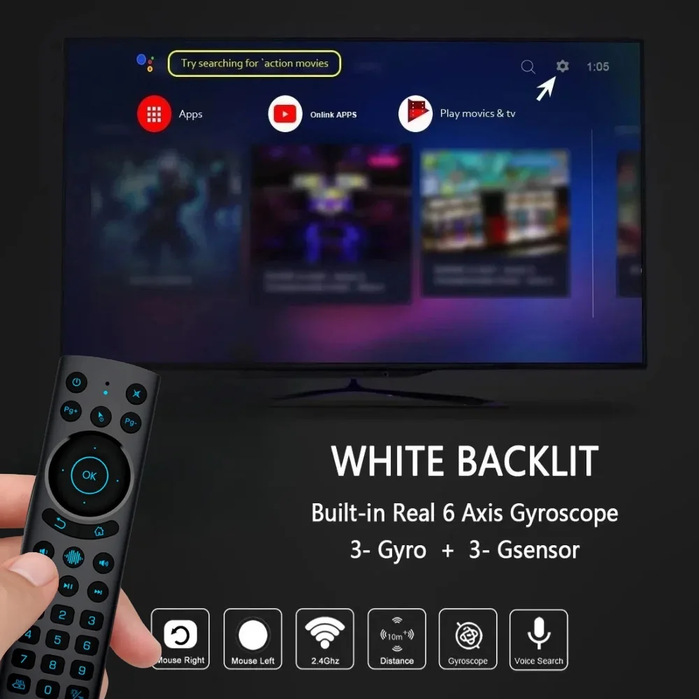 Enhanced Voice Remote Control with Air Mouse & Gyroscope