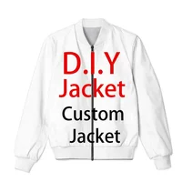 DIY Custom Design Your Own Pictures 3D Printed Zipper Bomber Jackets Men Overcoat Mens Coat Zip Up Jackets 1