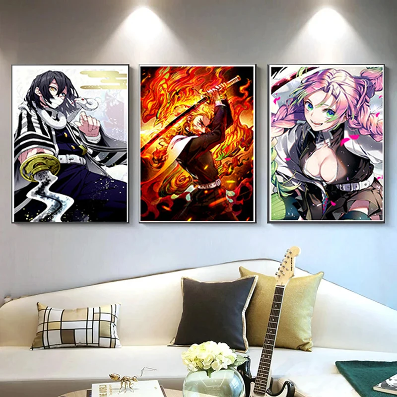 

Demon Slayer Anime Poster 42X28.5cm Room Decor Zenitsu Nezuko Giyuu Wall Art Home Decoration PVC Waterproof Poster Wallpaper