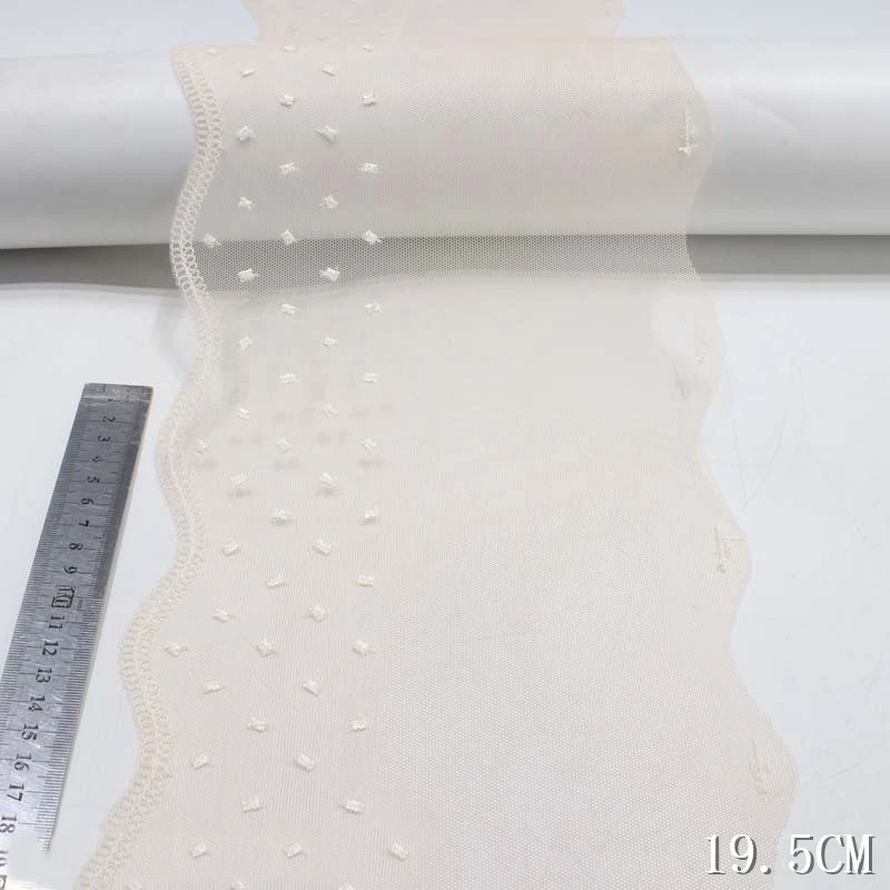 

31Yds Apricot Embroidery Lace Fabrics DIY Bra Needle Work Accessories Mesh Tulle Embroidered Lace For Dress Sewing Crafts