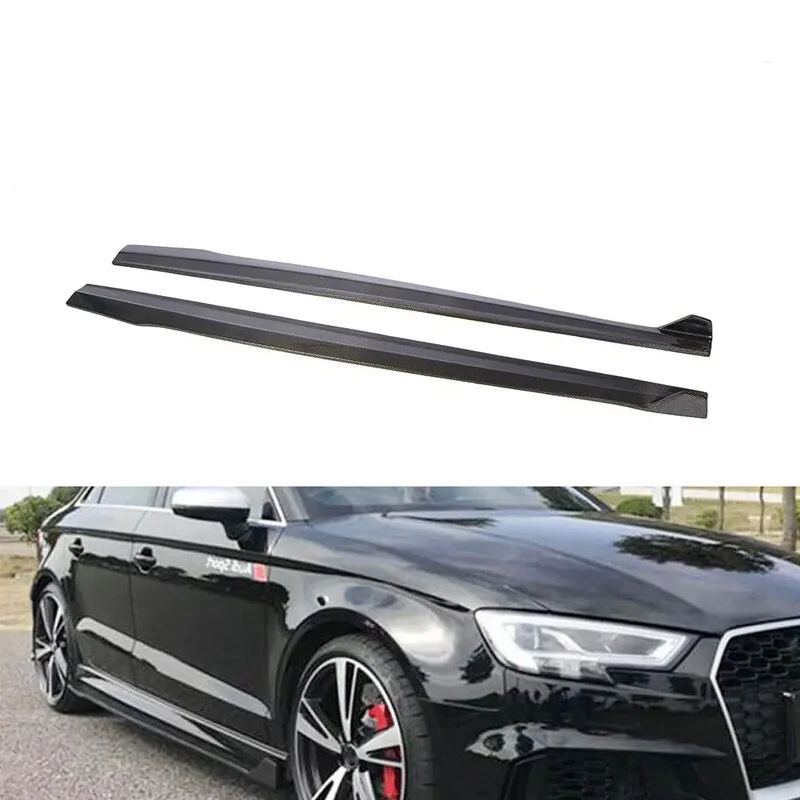 Estensione Minigonne Laterali Rs3 In Fibra Di Carbonio Per Audi A3 Rs3 2017-2018 Base Sedan 4 Porte Extensio Rocker Pannelli Lip Splitter