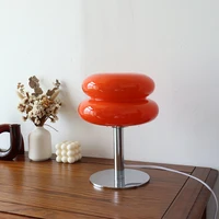 Macaron Glass Table Lamp Trichromatic Dimming Living Room Atmosphere Lamps Eye Protection Night Light Girl Bedroom Bedside Decor 2