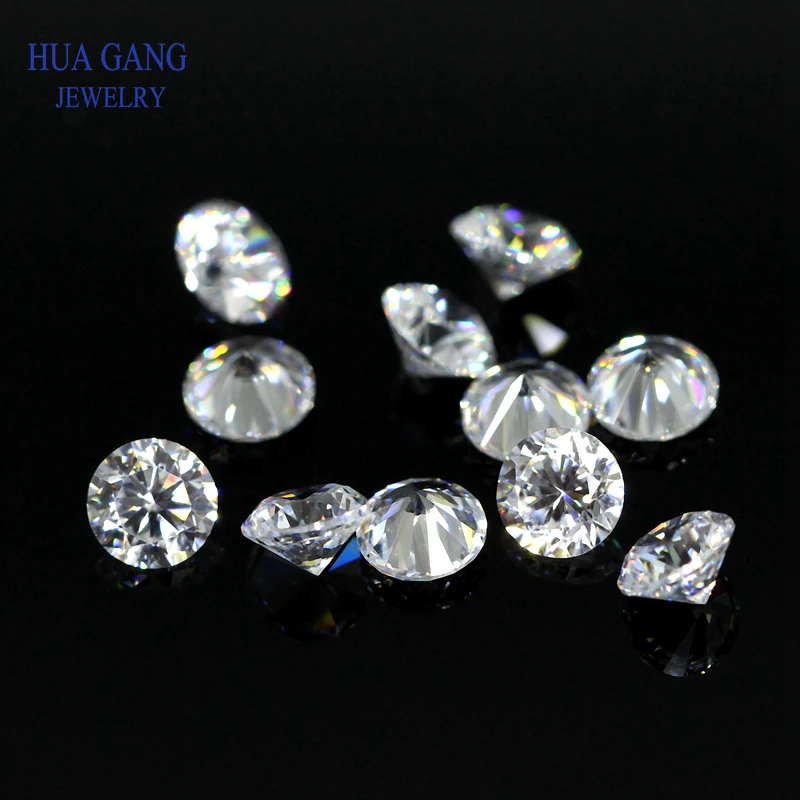 =.80ct LAB CREATED CZ CUBIC ZIRCONIA CLEAR ROUND CUT 6mm CUT IN SOUTH KOREA 