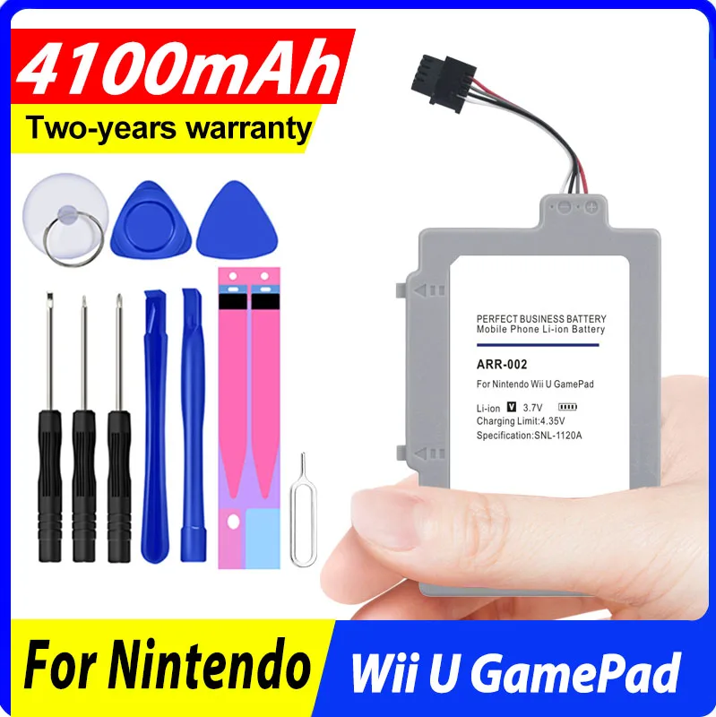 100% Capacità 4100Mah Wup-002 Batteria Arr-002 Per Nintendo Wii U Gamepad Controller Joystick Cacciavite Gratuito