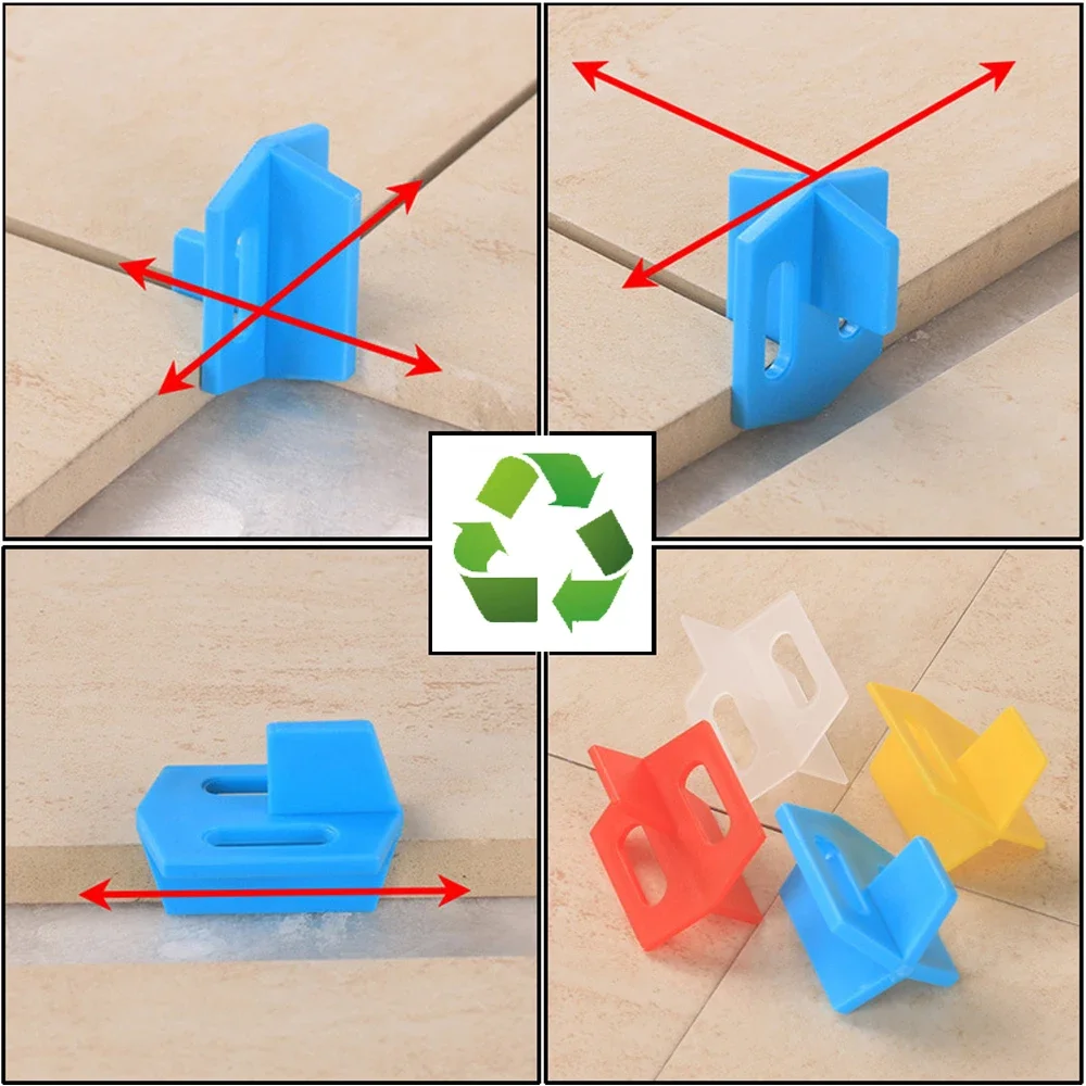 3in1 Ceramic Tile Spacers Clips Wedge Leveling System 50/100Pcs for Floor Wall Tile Gap Leveling System Construction Tools