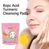 40PCS Turmeric Kojic Acid Cleansing Pads Exfoliating Pad Reduce Acne Brighten Skin Face Washing Tool Facial Cleanser Sponges 2