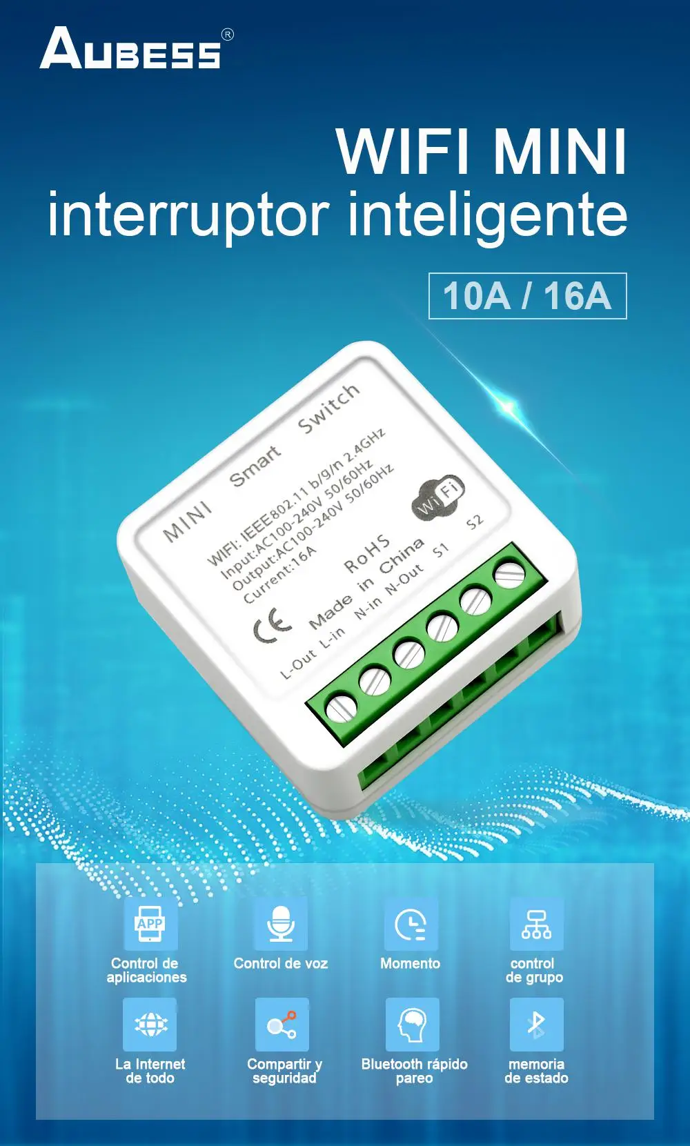 Description Picture 2 of itemWifi DIY Smart Switch Remote Controller 10A/16A Wireless Switches Smart Home tuya Smart Life APP Control Via Alexa Google Home