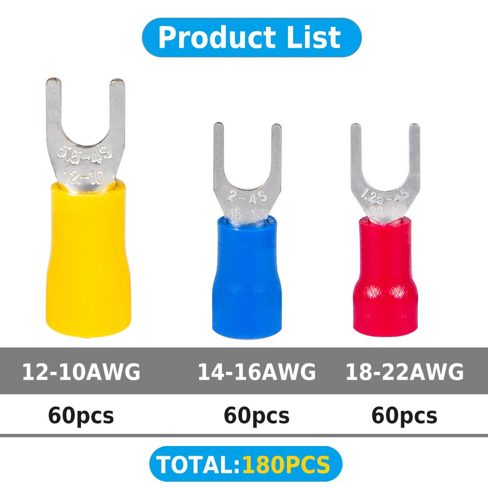 SV1.25-4 - CONFEZIONE 100 PEZZI CAPICORDA TERMINALE A FORCELLA A CRIMPARE PER CAVI DA 0.5 Mm² A 1.5 Mm² ISOLATO M4 - Foto 10