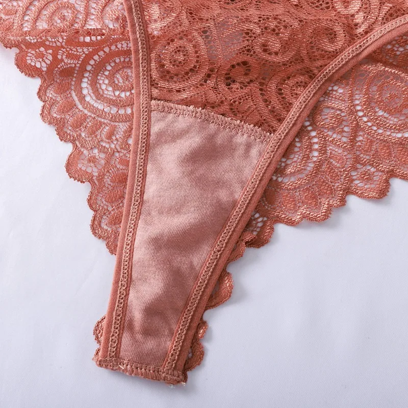 5 PCS Lot Women's Sexy String Panties Lace Thongs Lingerie Intimates Woman T-back Soft T-panties Designed Tangas Mujer Bulk