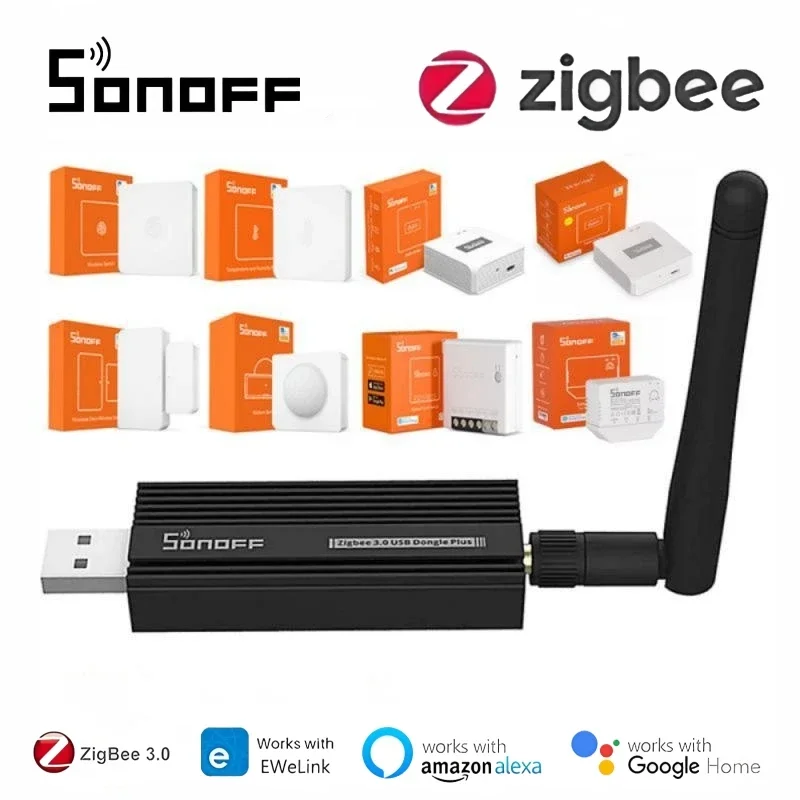 Sonoff Zigbee Dongle-E Usb Dongle Plus Zigbee 3.0 Wireless Smart Gateway Analyzer Zha Zibee2Mqtt Usb Stick Capture Con Antenna