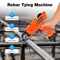 Machine à relier automatique de niveau de barres d'armature, 8mm-34mm, 12V, 4500mAh, Machine à attacher les barres d'armature électrique portative, pince à fil, Kit d'outils avec piles 6