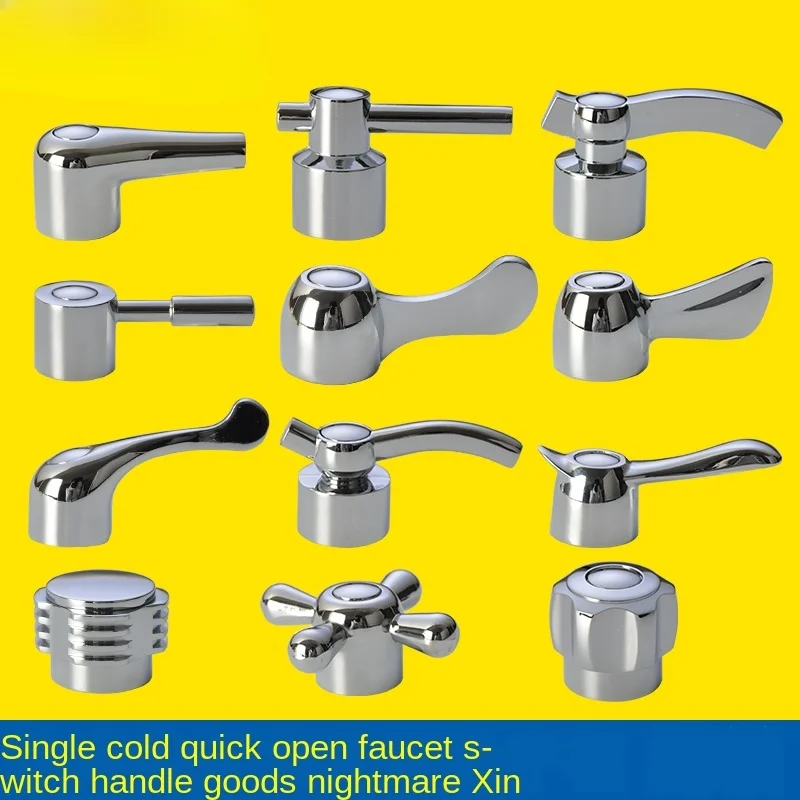 Faucet Handle Switch Handle Accessories Triangle Valve Small Spout Dish Basin Single Cold Quick Open Valve Core Handwheel kitchen faucet accessories