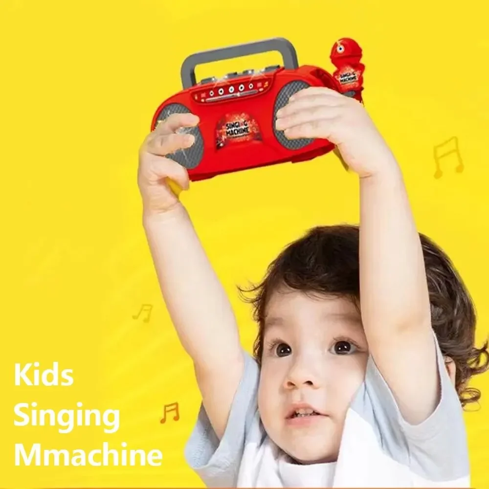 Kids Microphone Karaoke Machine Music Instrument Toys with Light Indoor Outdoor Travel Educational Toy Gift for Girl Boy Child 2