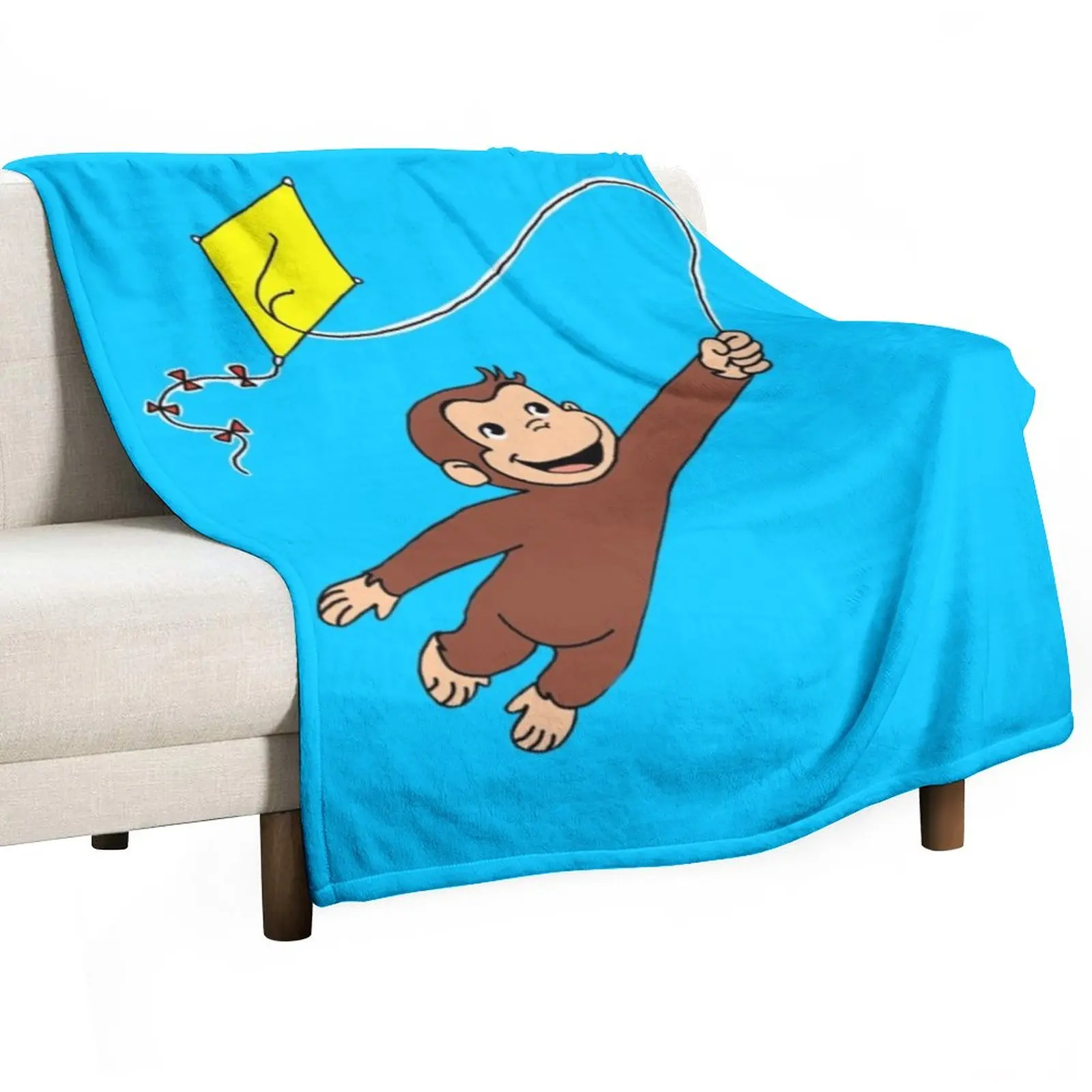 

Curious George - Flying Kite Throw Blanket Fluffy Shaggy Blanket Kid'S Blanket Blanket For Baby