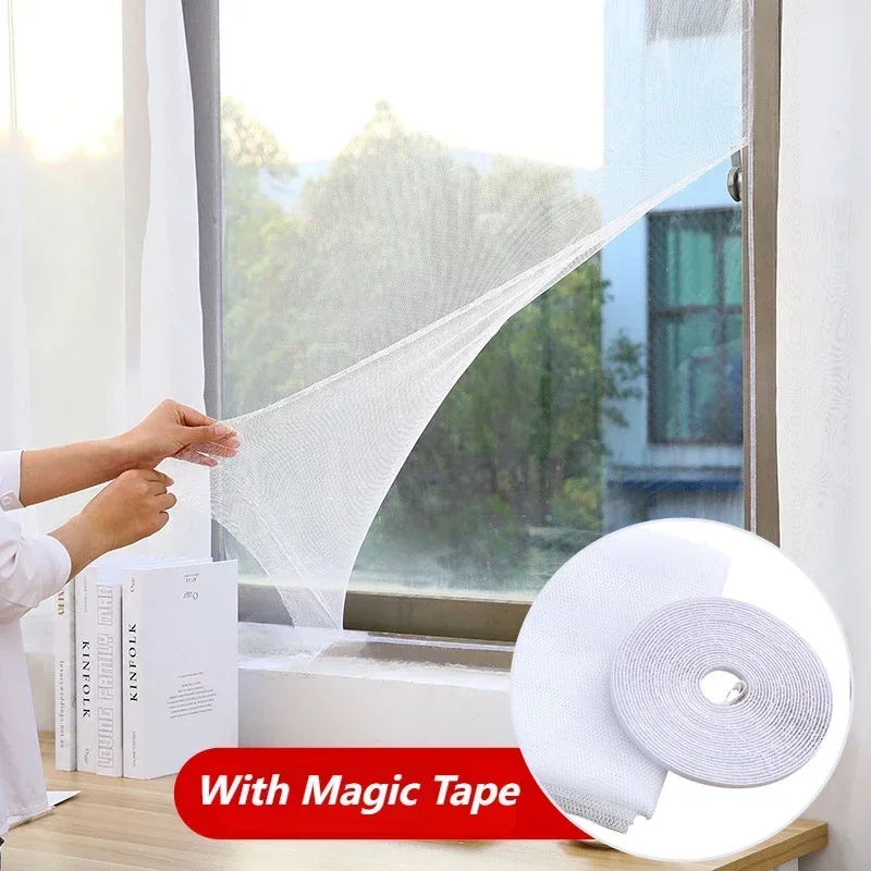 Fly Mosquito Window Net Adhesive Mesh Curtains Kitchen Windows Home Protector