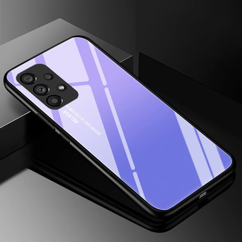 Luxury Tempered Glass Hard Back Bumper Phone Case