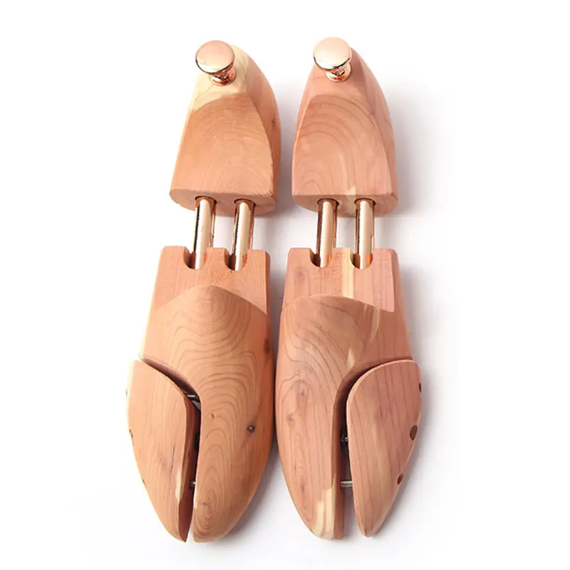 FamtiYaa 2Pcs Adjustable Shoe Shaper Twin Tube Red Cedar Wood Shoe Tree For Man
