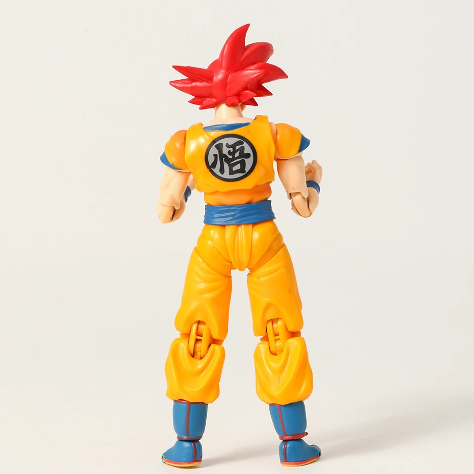 Boneco de ação 6SHF Dragon Ball Z Super Saiyajin Deus cabelo vermelho Son  Goku brinquedos sem caixa