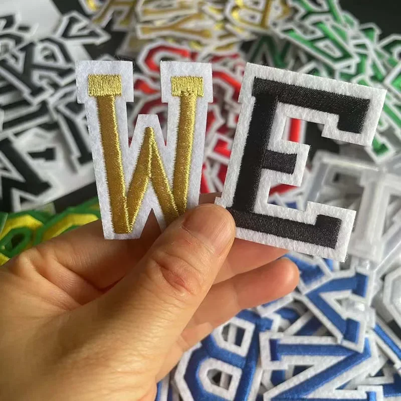 26 PCS Colorful Alphabet Embroidered Iron-On Letter Patches - Fabric Applique Sewing Supplies