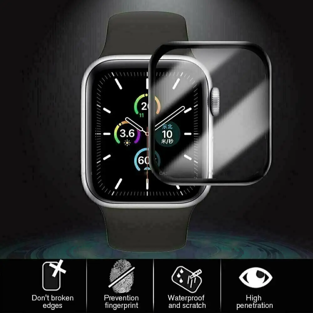 Premium 9D HD Anti-Scratch Screen Protector for Apple Watch – Soft Film Shield