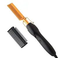 Electric Hot Comb Hair Straightener Flat Iron Heat Pressing Comb Portable Anti-Scald Wigs Beard Hair Straightening Press Comb 1