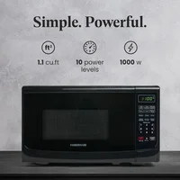 Countertop Microwave 700 Watts, 0.7 Cu. Ft. - Microwave Oven With LED Lighting and Child Lock - Easy Clean Grey Interior 2