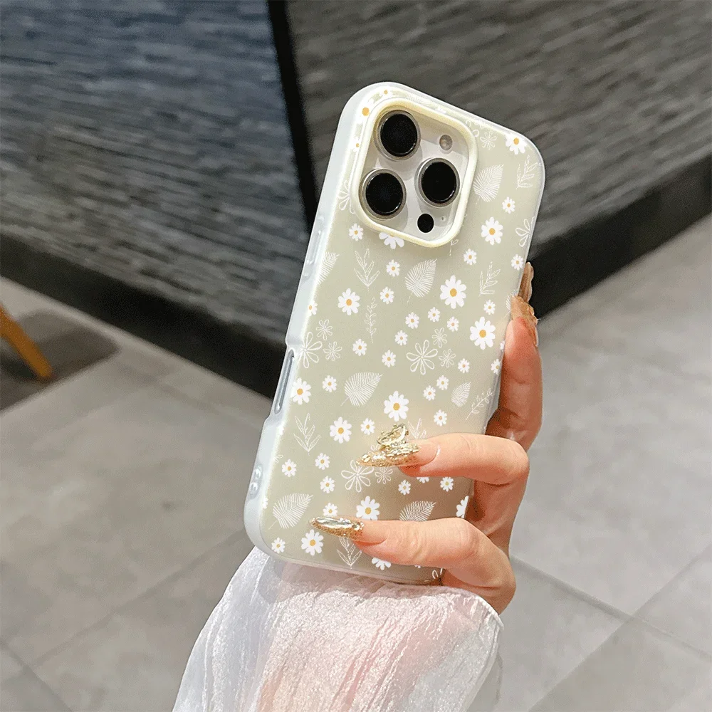 Elegant Pale Daisy Flower 2-in-1 Hard Phone Case