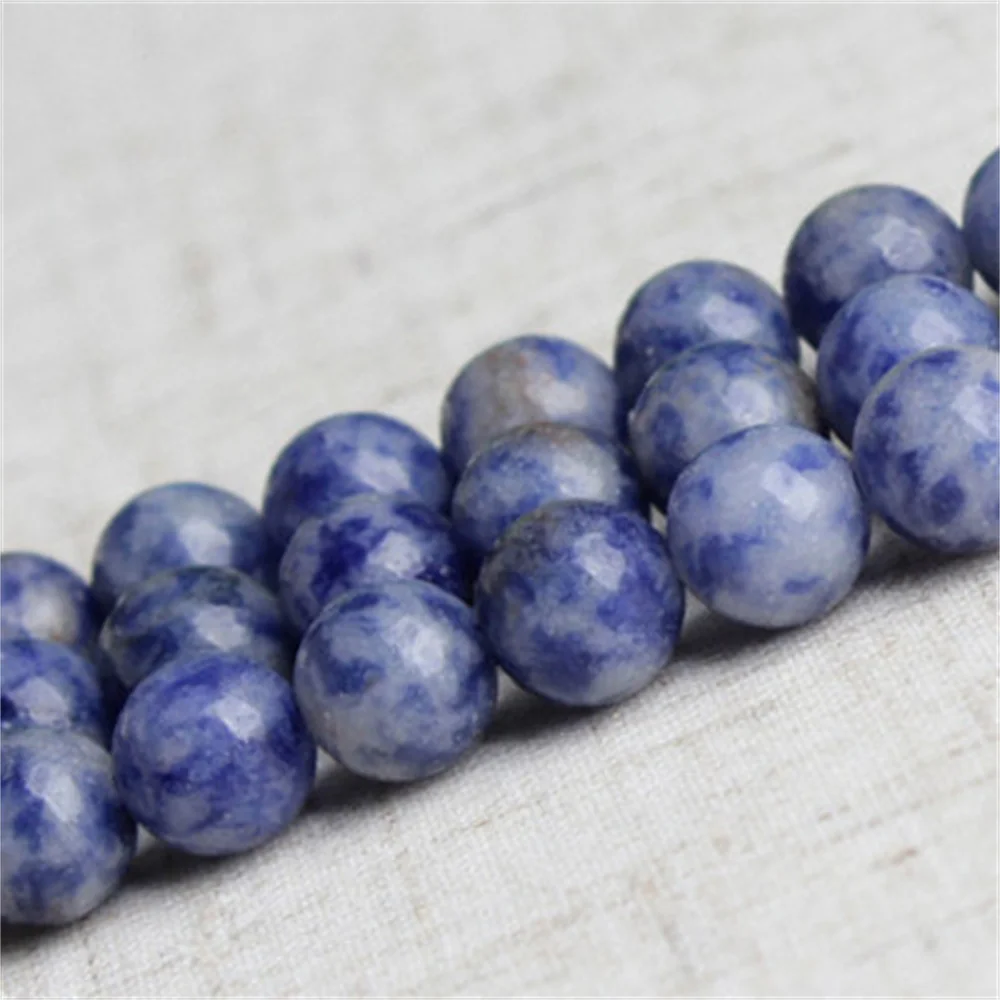 

Natural Stone Dot White Blue Vein Sodalite Round Beads for Jewelry Making DIY Necklace Bracelet Women 4-12mm Beading Accessories