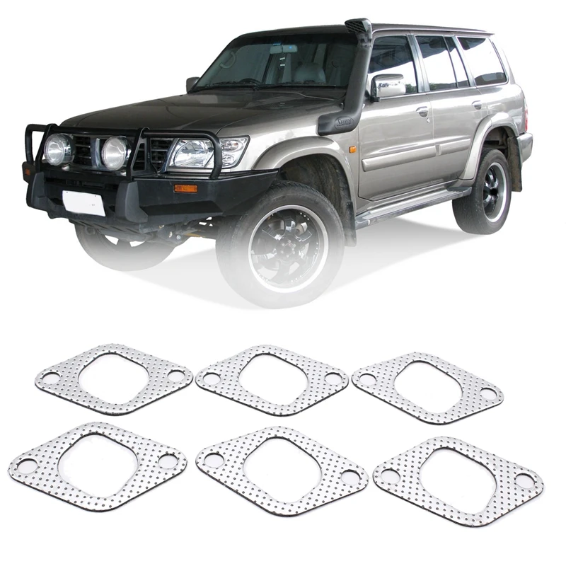 6pcs Extractor / Exhaust Manifold Gasket Set For Gq Gu Nissan Patrol 4.2lt Tb42 Td42 Exhaust