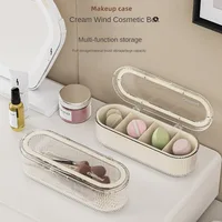 Creative Grid Makeup Brush Storage Box Dustproof and High-end Dressing Table Organizer Box Large Capacity Powder Puff Makeup Box 2