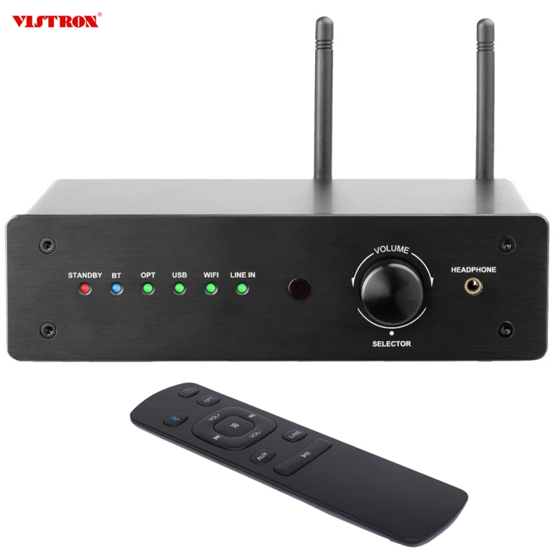

Home Theater DTS Do-lby AV Receiver 100W Class D Power Amplifier Wireless AirPlay And DLNA Music Streaming Audio Amplifier